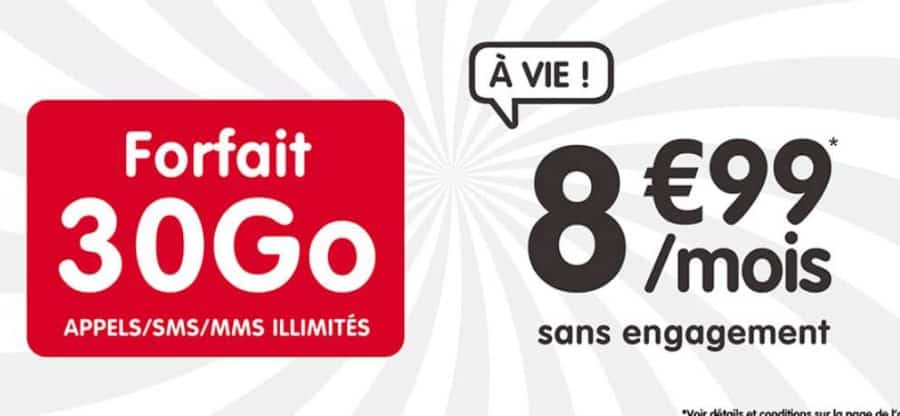 Vente flash forfait spécial 30Go NRJ Mobile à 8,99€ (A VIE)