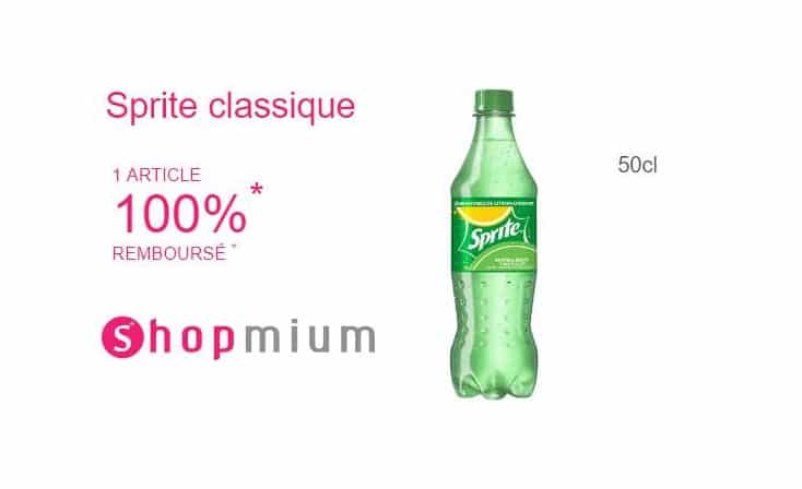 1 bouteille de Sprite GRATUITE (car 100% remboursé via Shopmium)