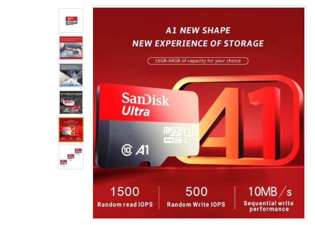 carte micro SDXC SanDisk 64Go Ultra 100 Mos