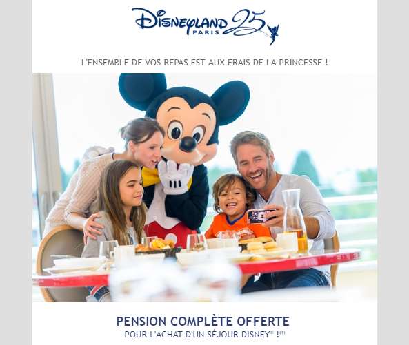 la pension complète gratuite chez Disneyland