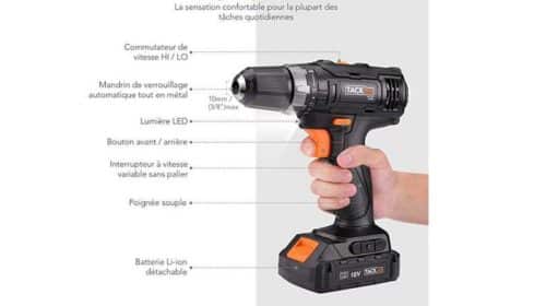 perceuse visseuse sans fil Tacklife 18V Lithium-ion PCD06C