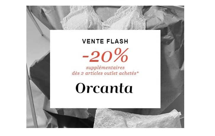 20% remise supplémentaire sur Outlet Orcanta (déjà tout à -50%) dés 2 articles