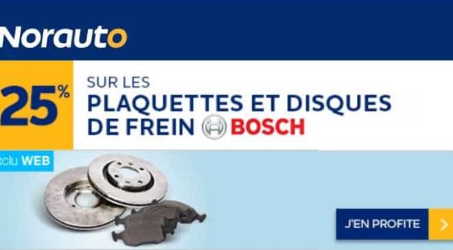 remise sur les disques et plaquettes de frein Bosch sur Norauto