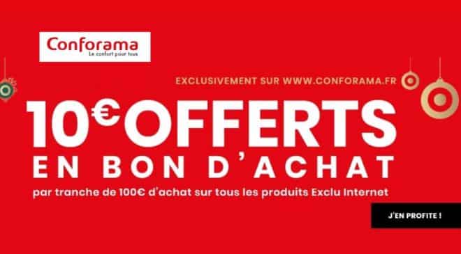 10€ offerts tous les 100€ sur Conforama