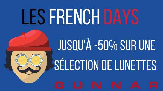 French Days Gunnar : jusqu’à -50% sur une sélection (lunettes gamers et bureau anti lumière bleue)