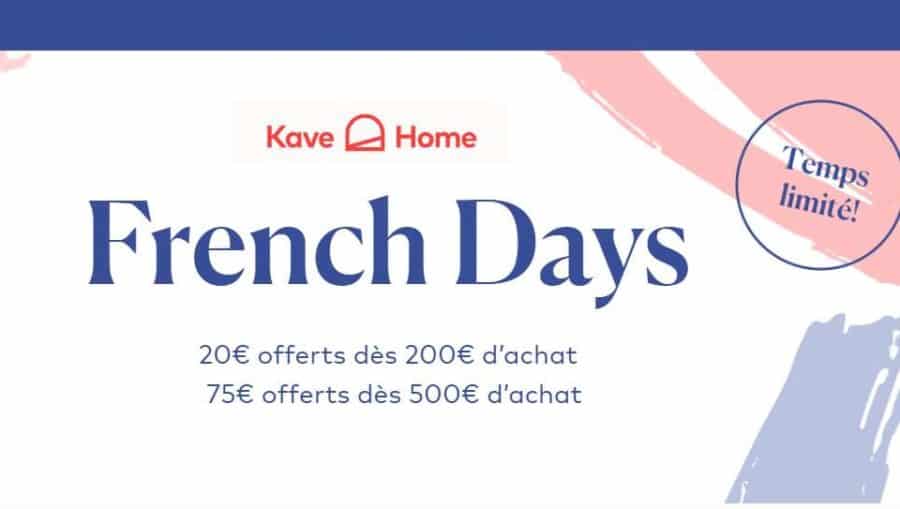 French Days Kavehome : -20€ dès 200€ / -75€ dès 500€ (même déstockage) meuble, rangement et déco