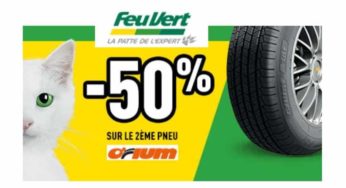 Offre pneus Feu Vert : -50% sur le deuxième pneu Orium (acheté et posé)