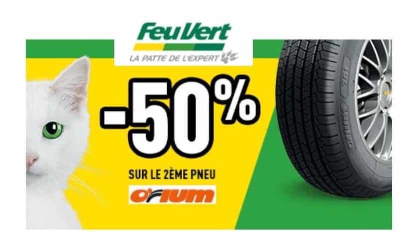Offre pneus Feu Vert deuxième pneu Orium moitié prix