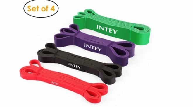 PROMOTION kit de 4 bandes de résistance pour Fitness INTEY