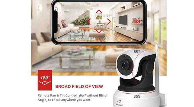 caméra Wi-fi de surveillance rotative Victure avec vision nocturne et détection de mouvement