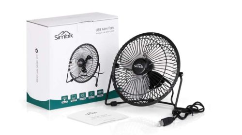 petit ventilateur de table rotatif en métal USB SIMBR