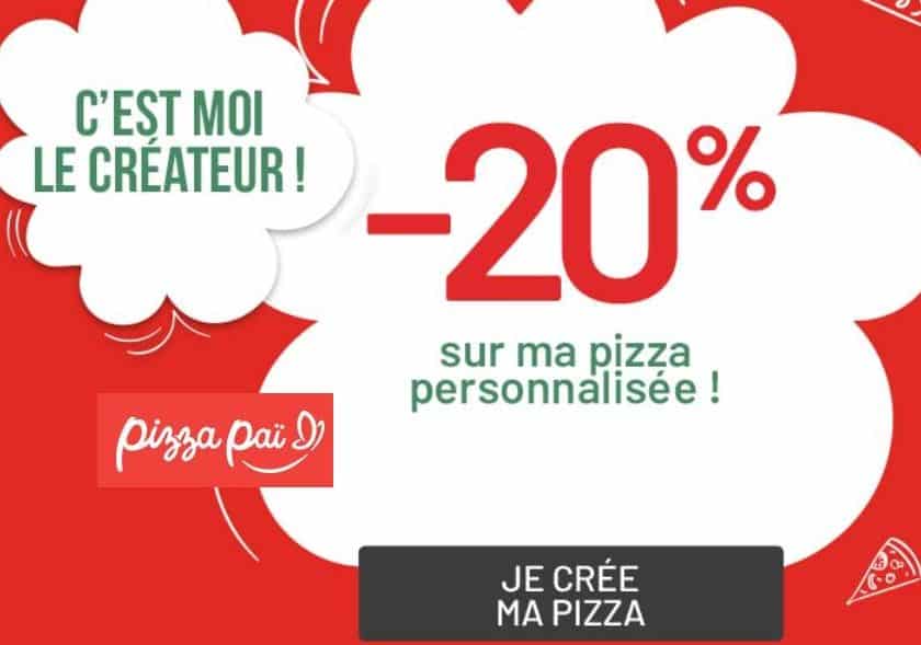 remise sur les Pizza Pai personnalisées à emporter