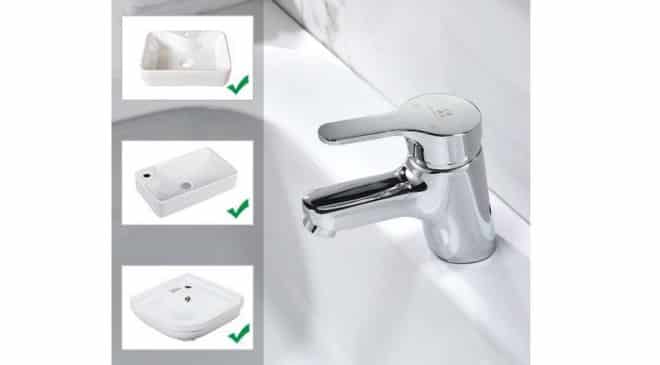 robinet de lavabo chromé Homelody 11cm pas cher