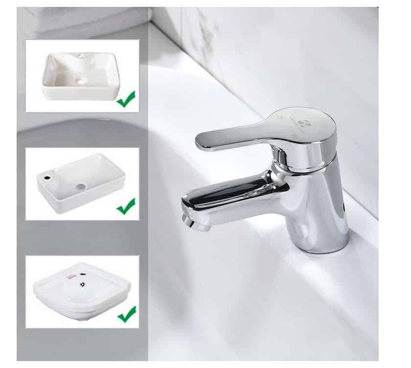 robinet de lavabo chromé Homelody 11cm pas cher