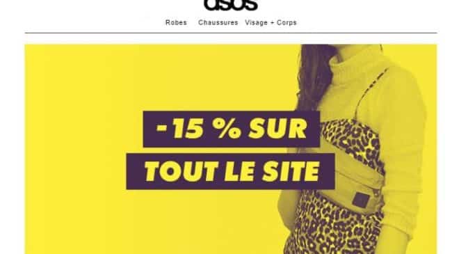 15% de remise sur le site ASOS