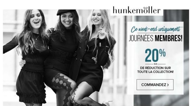 20% de remise sur toute la lingerie Hunkemöller