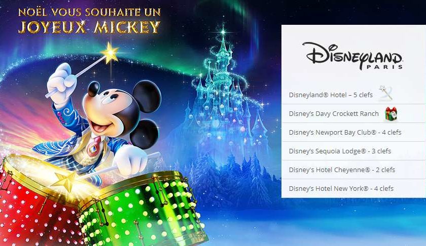 35% à 40% de remise sur les séjours Disneyland en Vente Privée carte cadeau de 100€