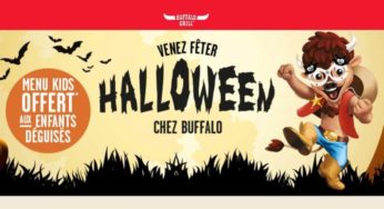 Halloween chez Buffalo Grill = menu kid offert aux enfants déguisés (du 26 au 31 oct.)
