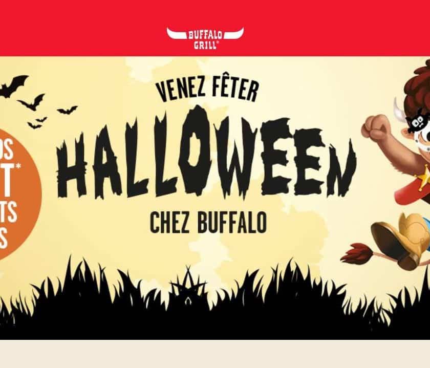 Halloween chez Buffalo Grill menu kid offert