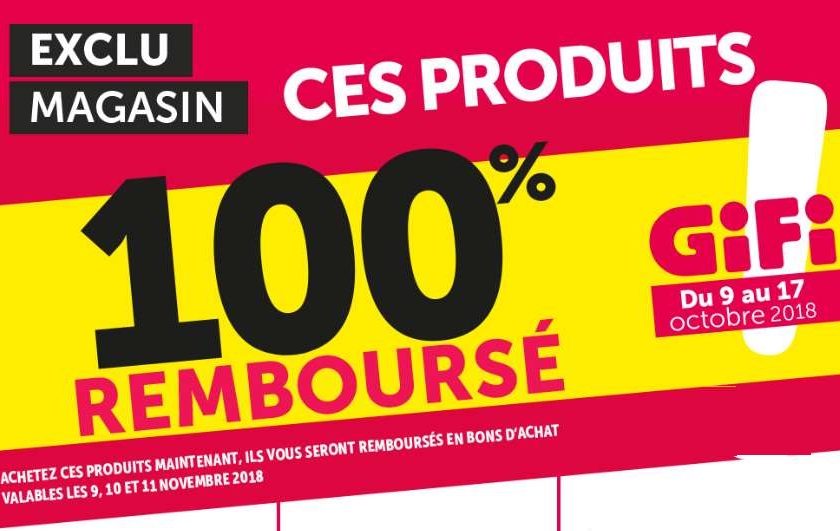 Offre 100% remboursé GIFI 9-17 octobre