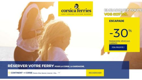 Offre Corsica Ferries -30% Corse et Sardaigne