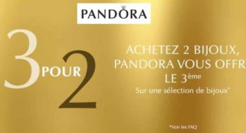 Offre le troisième bijou Pandora offert (sur une sélection)