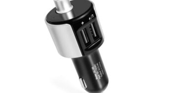 PAS CHER 5,99€ accessoire multifonction auto Papalook (chargeur 2 USB – transmetteur FM – Main libre Bluetooth)