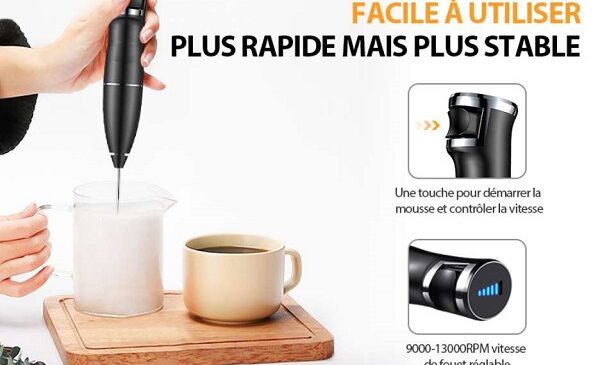 mousseur à lait électrique réglable et rechargeable mohard