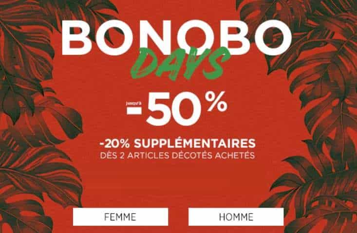 20% de remise en plus sur les Bonobo Days (dès 2 articles) !