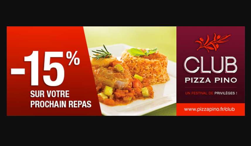 15% de remise sur votre repas chez Pizza Pino 🍕 (Paris, Lyon, Toulouse)