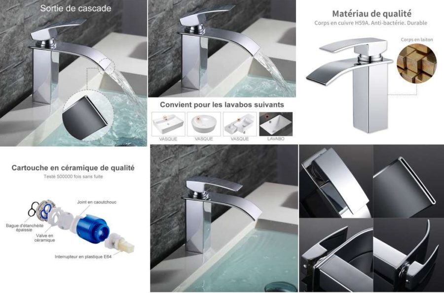 FLASH : 24,99€ robinet de salle de bain avec sortie cascade Homelody