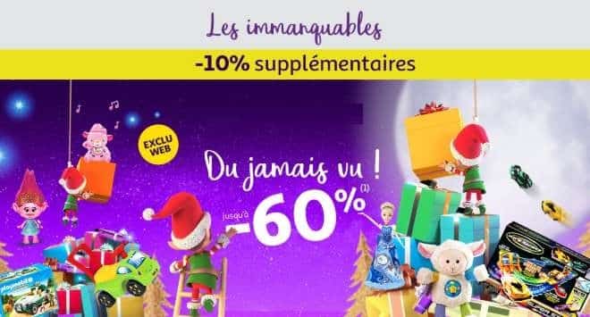 10% de remise en plus sur les jouets et jeux en promos sur Auchan