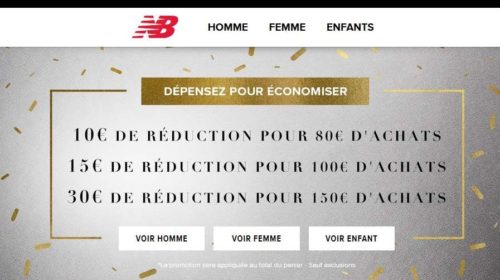 10€ à 30€ de remises sur le site New Balance