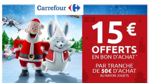 15€ offerts sur le rayon jouets Carrefour