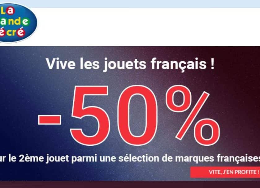 2e à moitié prix sur la Grande Récré