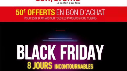 50€ offerts dès 250€ d’achats pour la Black Week de Conforama