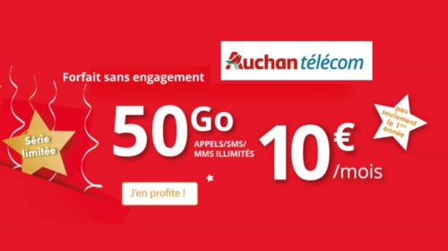 Auchan Telecom 50go pour 10€ par mois