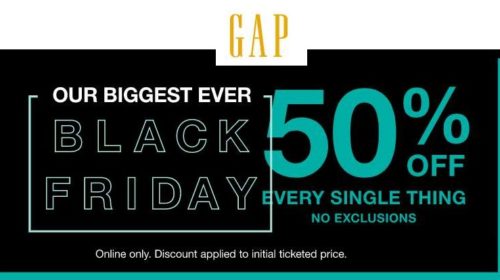 Black Friday GAP remise de 50% sur tout