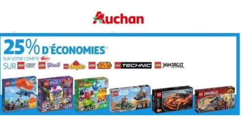 Bon plan Lego 25% crédité sur votre carte Auchan