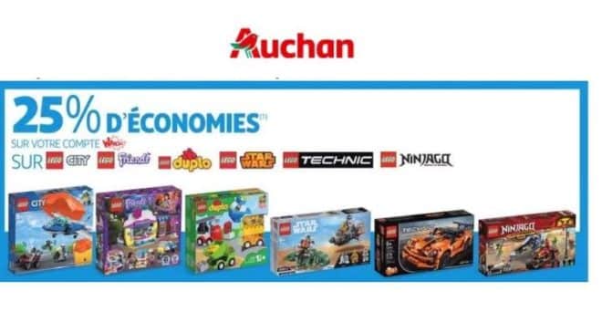 Bon plan Lego 25% crédité sur votre carte Auchan