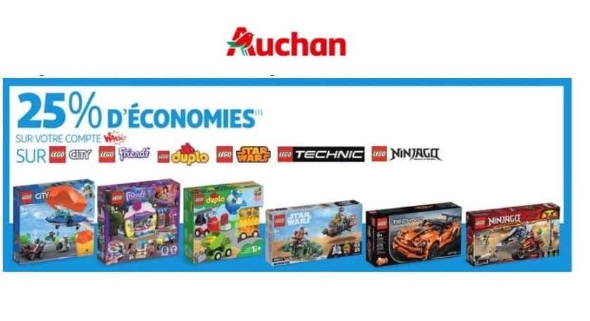 Bon plan Lego 25% crédité sur votre carte Auchan