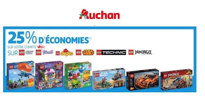 Bon plan Lego : 25% crédité sur votre carte Auchan