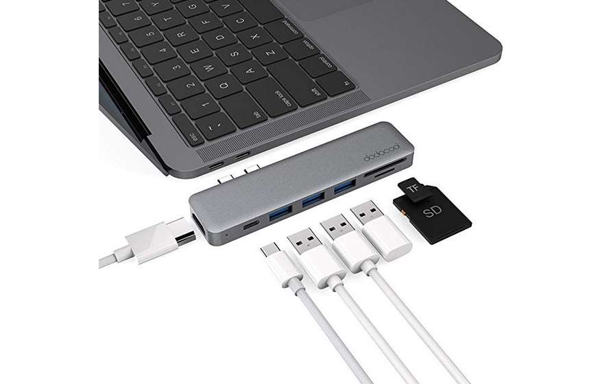 PROMO 24€ HUB 7 en 1 pour Macbook Pro dodocool (ports USB 3.0, USB C, port HD 4K et SD)
