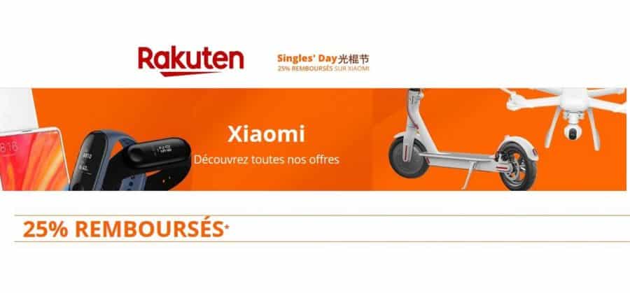 Rakuten – Xiaomi : 25% crédité sur les smartphones, trottinettes & -15€ dés 100€