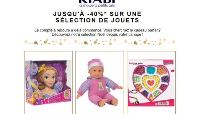 Vente flash de jouets sur Kiabi