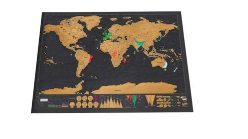 la carte du monde à gratter 42 x 32 cm