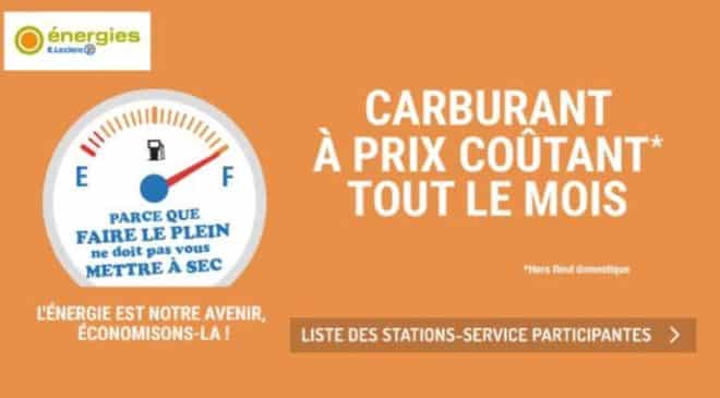 liste des stations essence à prix coûtant Leclerc