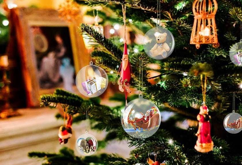 lot de 12 boules de Noel transparentes vides pas cher