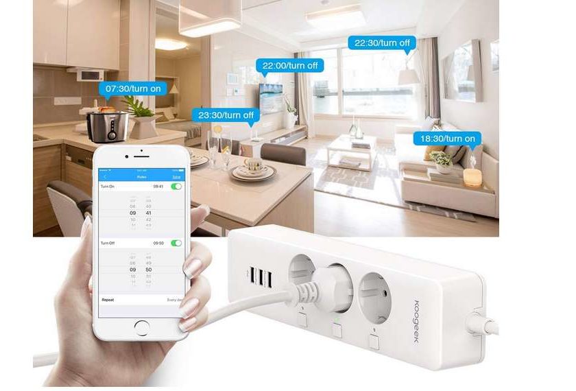 multiprise connectée WIFI Koogeek 3 prises + 3 USB