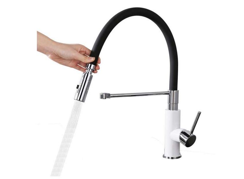 robinet de cuisine avec douchette en silicone souple extractible Desfau